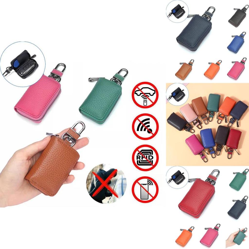 Модный чехол для ключей из натуральной кожи для мужчин и женщин, легкий, прочный аксессуар различных оттенков