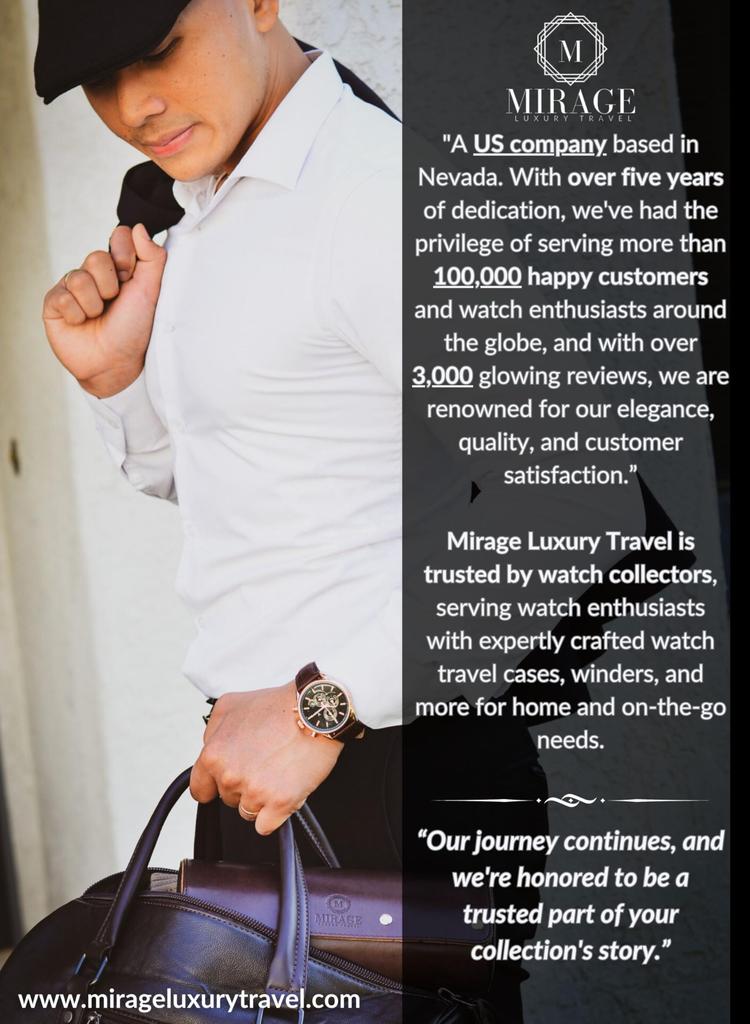 M Mirage Luxury Travel Одинарный кейс для часов Дорожный кейс для часов Коробка Кейс для демонстрации часов Дизайн со швейцарским мотивом Полуночный синий - - - -