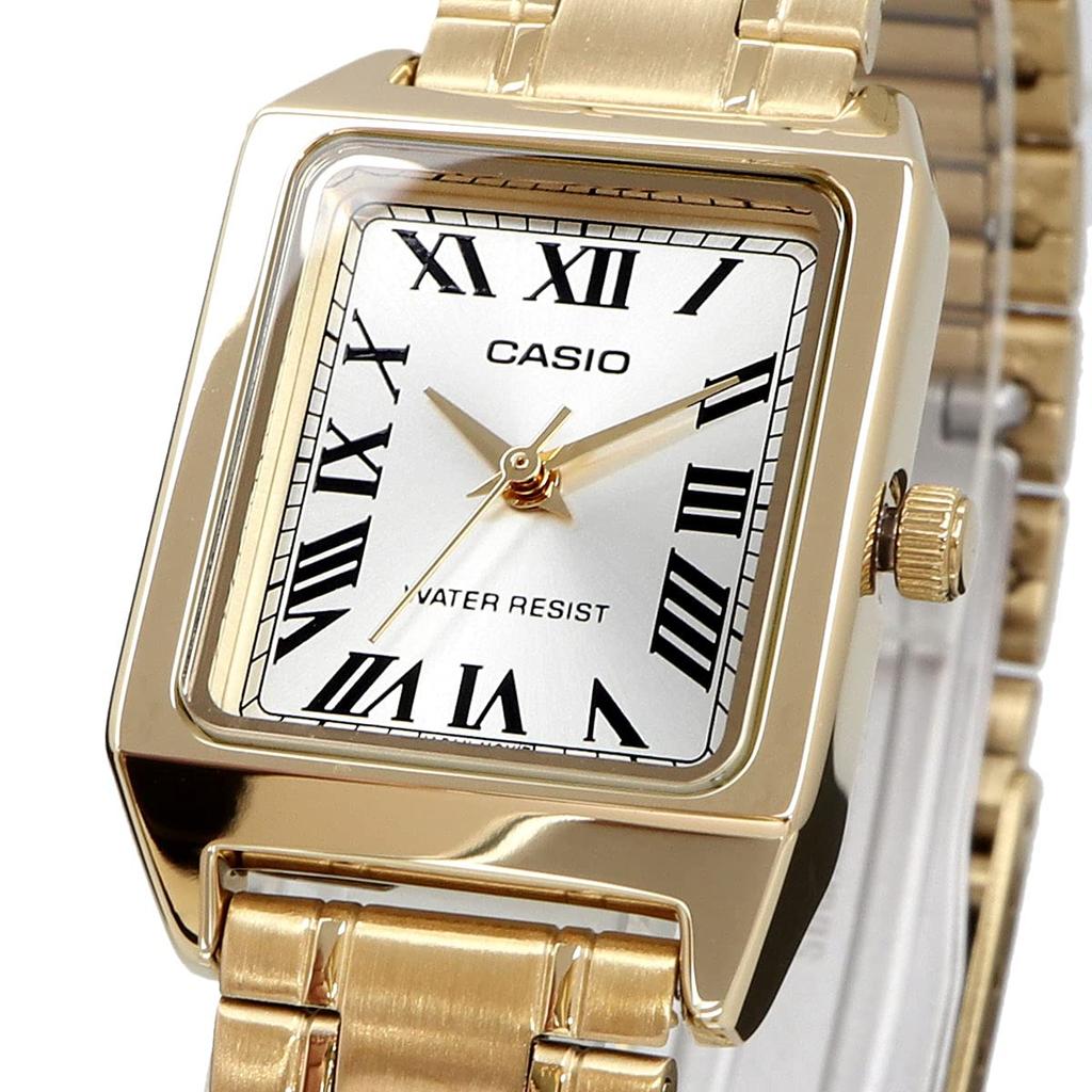 CASIO Стандартные кварцевые женские часы с золотым металлическим ремешком, модель Overseas [Casio] LTP-V007G-9B [Товар]