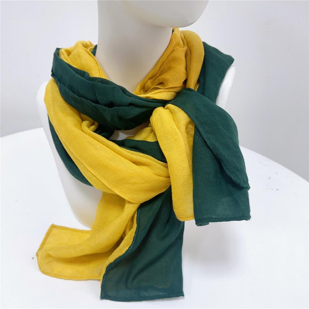 New Linen And Cotton Scarf Long Color Patch Scarf Shawl Autumn Winter Warm Artistic Woman Scarf 79x190cm