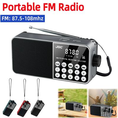 Мини FM-радиоприемник со светодиодным цифровым дисплеем, поддержка TF-карты, стерео MP3-плеер, USB-накопитель, портативные радиоприемники, перезаряжаемые, для пожилых