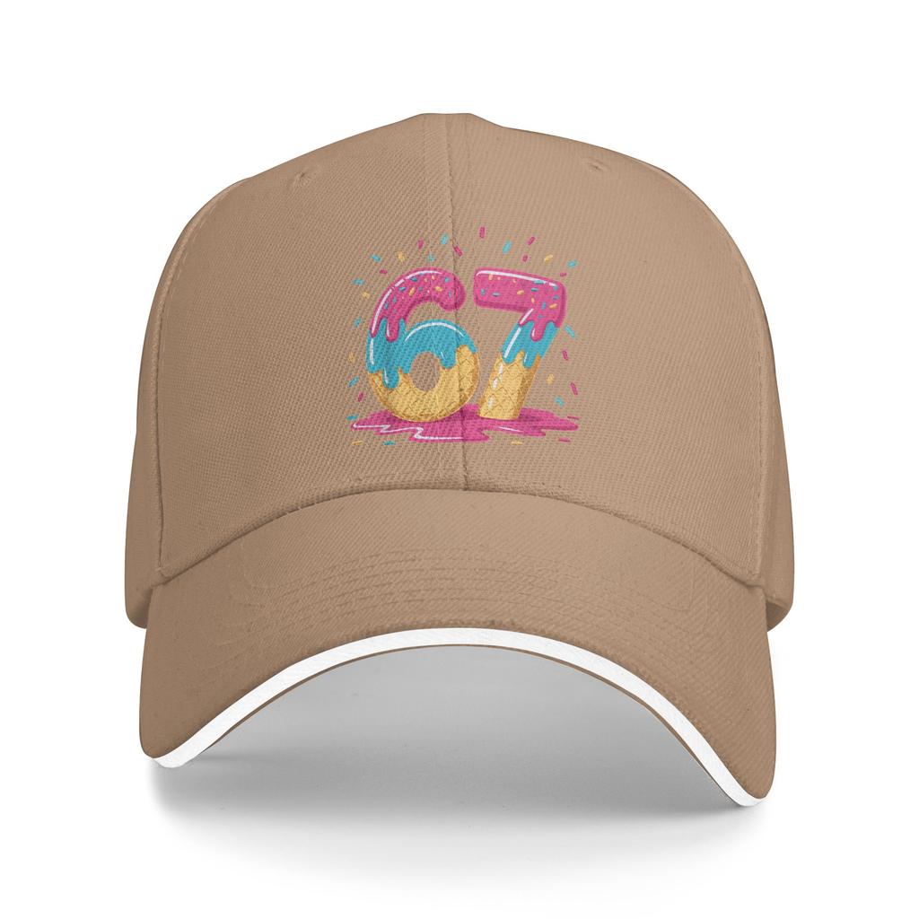 67 Ice Cream Drip Meme Six Seven Gen Alpha Slang Sun Baseball Cap Summer Unisex Design Hip Hop Hats Fashion Outdoor Snapback Cap