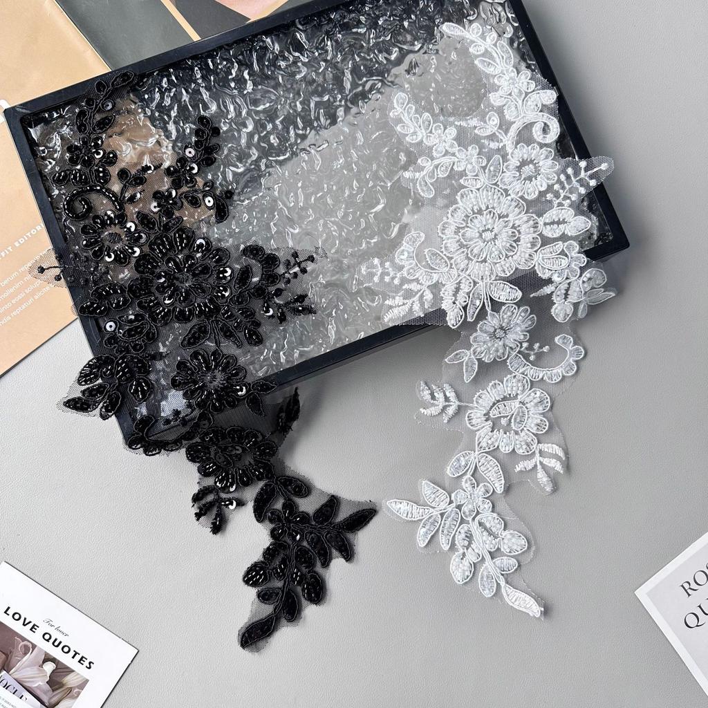 Heavy Industry Handmade Bead Strand Decoration Pair Decal Clothing Dress Wedding Accessories Cloth Stickers Accessories