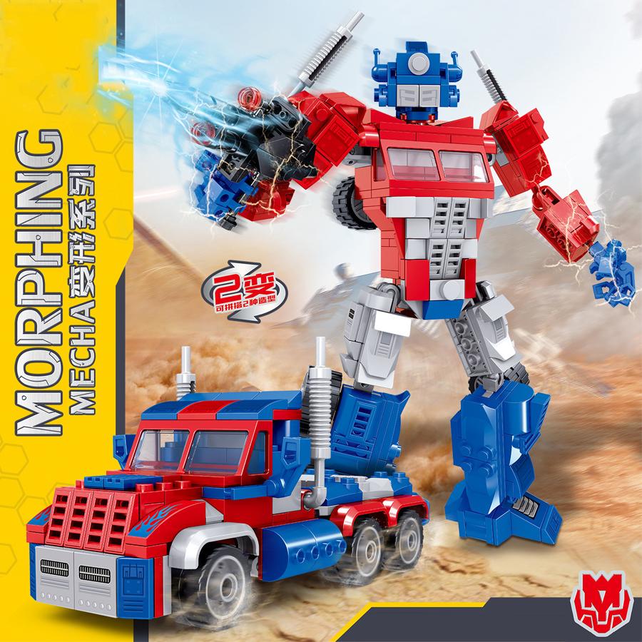 Нетоксичный Робот-Трансформер Собранные Модели Игрушки Строительные Блоки Гоночный Транспорт Меха-Воин Детская Игрушка Рождественские Подарки