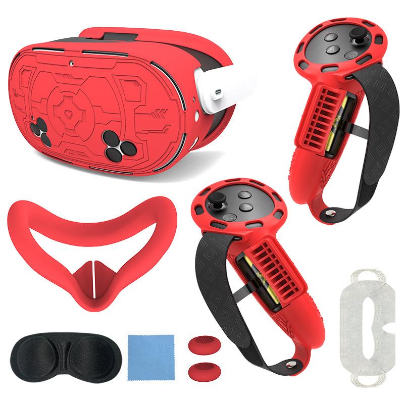7 In 1 Accessories Meta Oculus Quest 3s 3 S VR Headset Cover Controller Grips Hand Strap Face Pad Silicone Facial Interface Lens