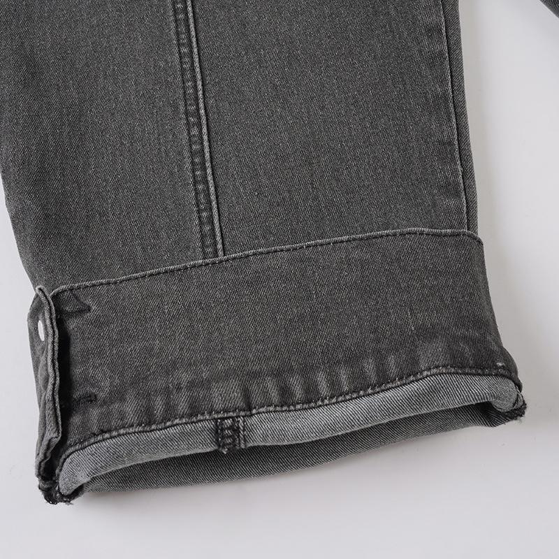 Women's Summer Slim Fit Low Waist Retro Jeans - Vintage Washed Casual Style Long Pants