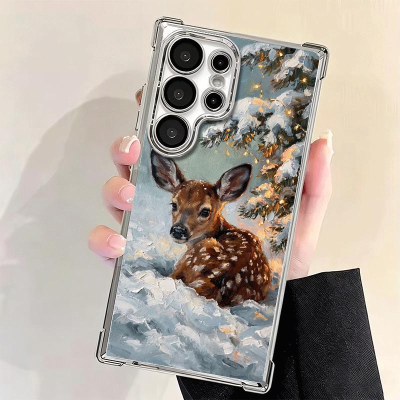 Чехол для телефона с покрытием в виде животного - Олень Сика, Лось - Для Samsung Galaxy S24 S25 FE S26 Edge S23 Ultra S22 S21 Plus S20 - Противоударный с подушкой безопасности