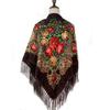 Ethnic Style Peony Tassel Shawl: Cotton Headscarf for Women - Warm Autumn/Winter Square Scarf & Sunscreen