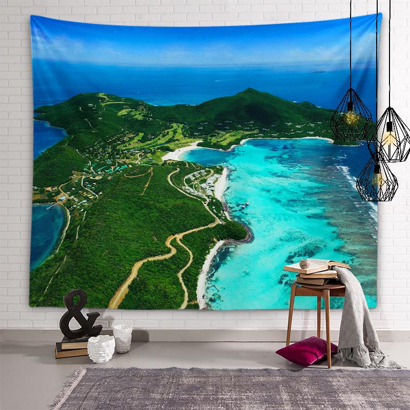 Nature Beach Scenery Wall Art Tapestry Turtle Tapestry Wall Decor Backdrop Cloth Living Room Bedroom Room Home Decor