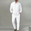 Men's Casual Sports Suit Autumn Youth Zipper Pocket Lapel Slim Fit  Pants