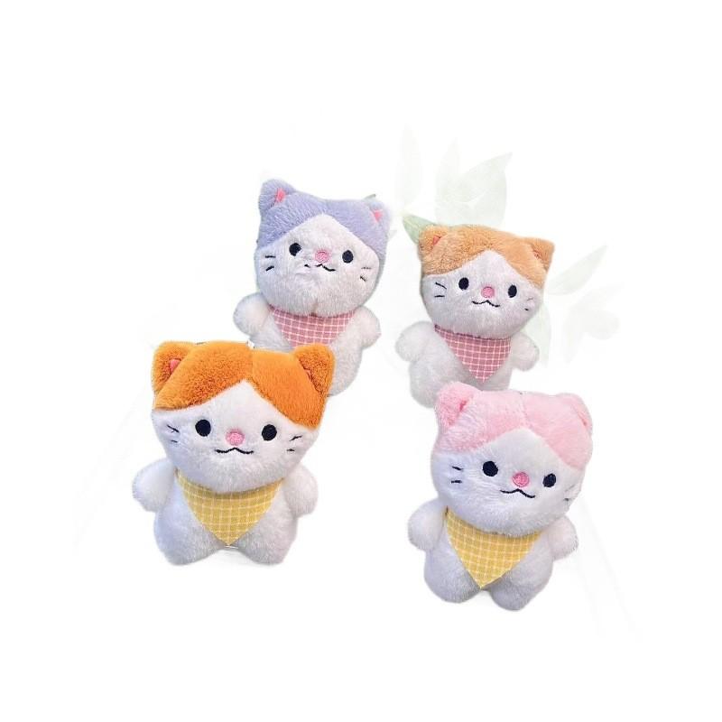 Charming Plush Animal Keychain Lovely Cartoon Cat Figurine Cozy Bag Pendant Children For