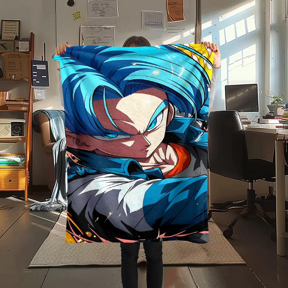 Фланелевое одеяло с принтом персонажей Dragon Ball, Высококачественное, Удобное для всех сезонов, Декор для дома, Тепло и уют, Идеально для рождественских подарков
