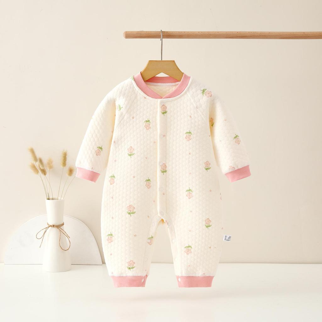 Thickened Baby Split-Leg Romper: Boys & Girls Crawling Onesie for Spring, Autumn, Winter