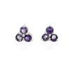 Natural Tanzanite Gemstone Stud Earrings, Round Prong Setting Gifted Earrings