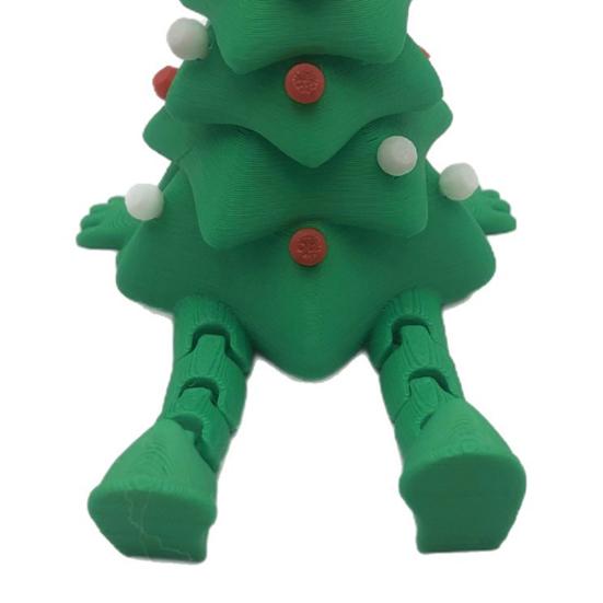 3D Printed Christmas Tree Ornament Desktop Tree Figurine with Flexible And Movable Joint for Relaxing Xmas Tabletop Decoration for Home Office Decor