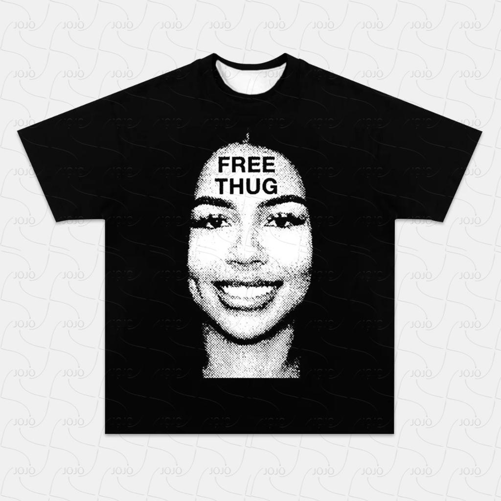 Rapper Young Thug Retro Graphic American T-Shirt Men's Hip Hop Clothing Y2k Unisex Fashion Oversized Ghetto Gangster Top