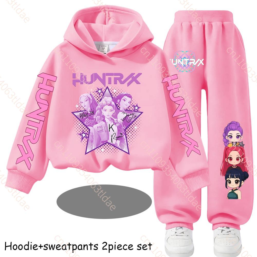 TZWYAnime Sweatshirt Set with Alphabet Design Girls Hoodie and Pants Fashion Tracksuit for Kids Gift