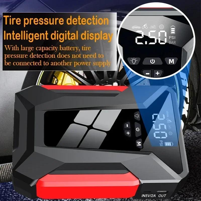 Car Starting Air Compressor Multi-Function 4 In 1 28000mAh Power Bank Portable Battery Booster Digital Tire Inflator Fast Charging