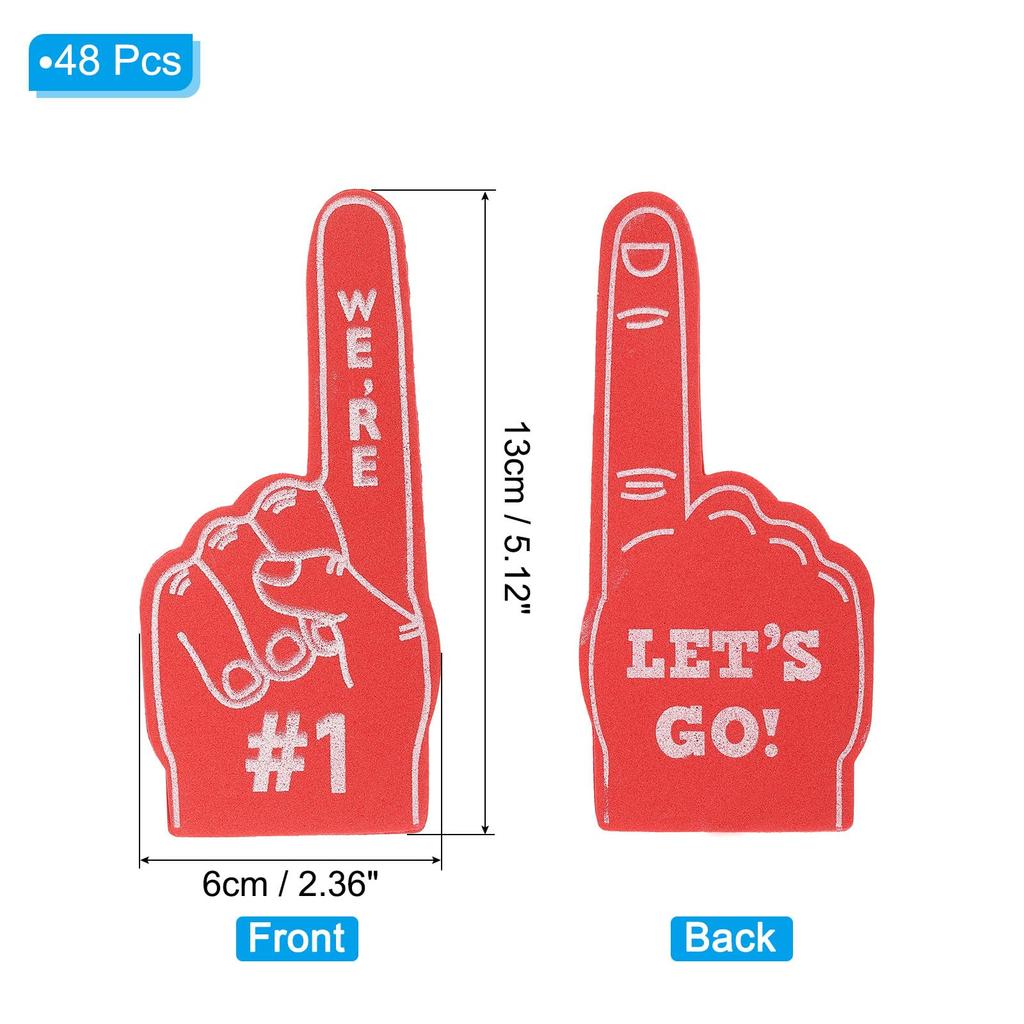 Мини-напальчники из пеноматериала PATIKIL 13 см, 48 шт., напальчники из пеноматериала для болельщиков, спортивных болельщиков, игр, вечеринок, сувениров, красного цвета. Поехали!