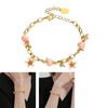Unique Peach Bracelet Handmade Peach Beads Bracelet Alloy Texture Adjustable Bracelet for Present and Everyday Wear