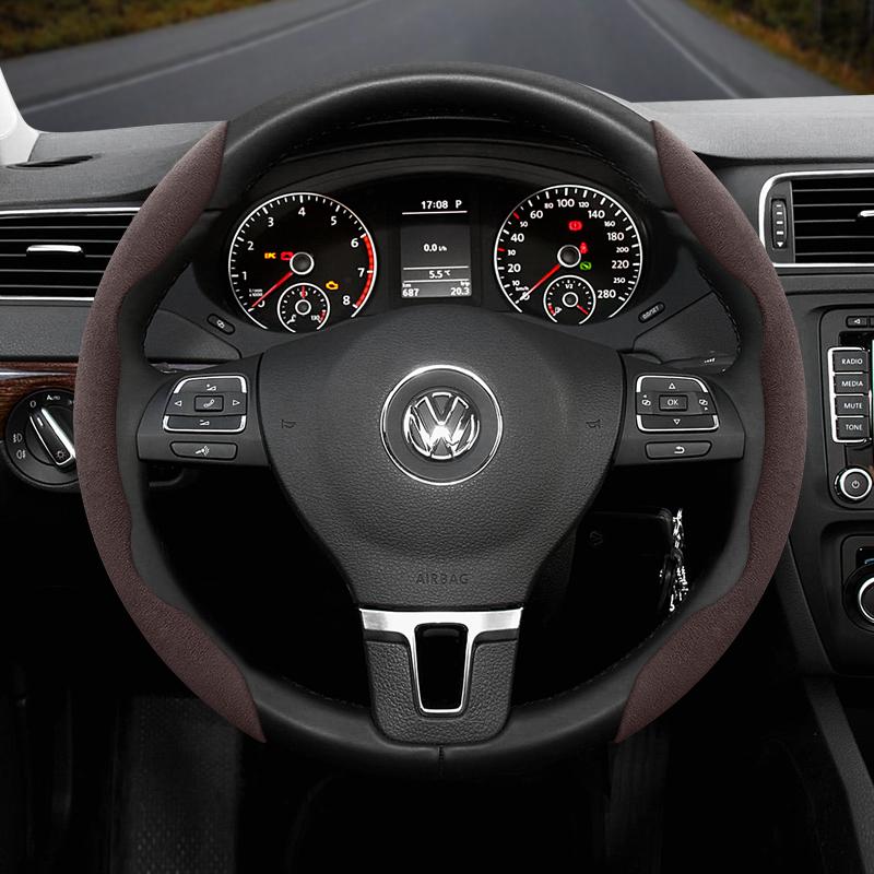 Подходит для Volkswagen Нескользящая Пряжка Сегментированная Замшевая Накладка на Руль Подходит для Polo Golf 5 6 7 Gol Cc Passat B6 B8 Jetta Scirocco T4