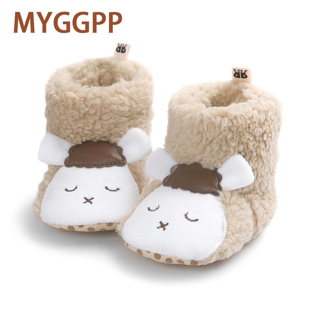MYGGPP Baby Shoes Cotton Shoes Baby Cotton Soft Bottom Shoes Small Boots Cartoon Boots Cotton Boots 0-1 Years Old Toddler Cotton Shoes
