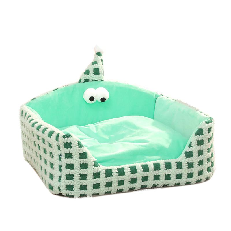 Зимняя теплая кровать для кошек, мягкая плюшевая кошачья кроватка, симпатичная кровать для кошек, съемный кошачий диван, утолщенная кровать для сна для кошек, товары для животных