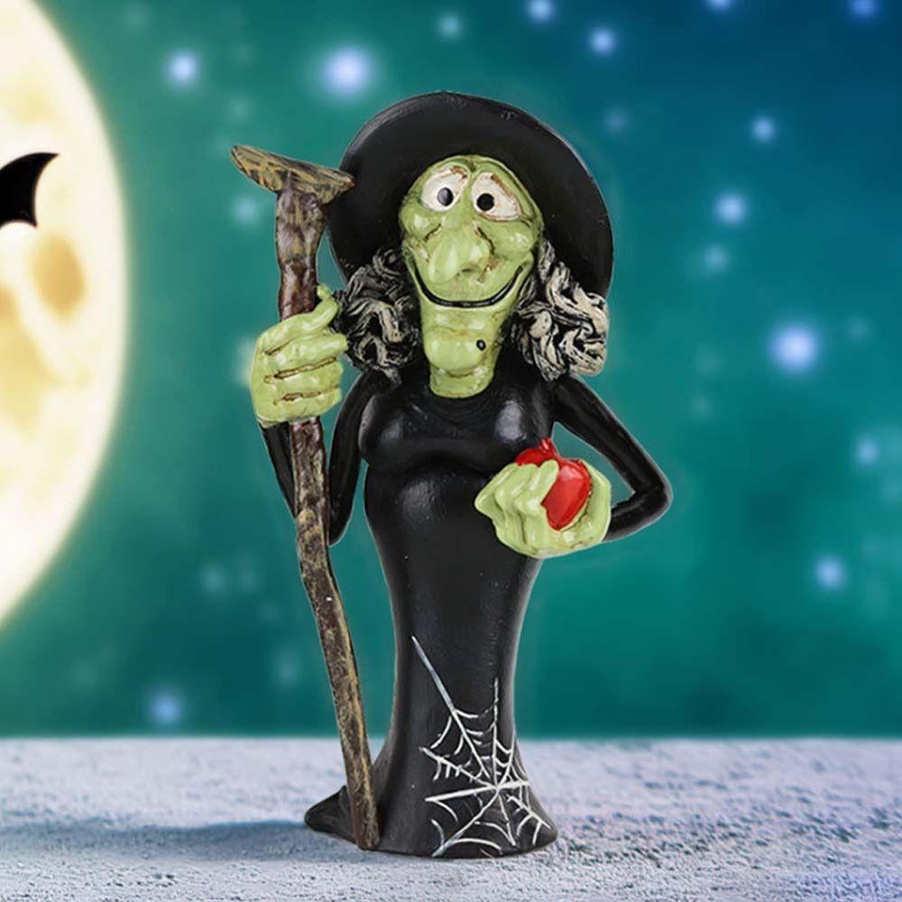 3D Halloween Ghost Figurine Resin Scary Pumpkin Witch Black Cat Statue Gothic Realistic Halloween Ornament