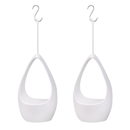 Подвесной цветочный горшок в форме капли с дренажным отверстием, подвесная корзина для растений с металлическим крючком для внутреннего и наружного декора сада