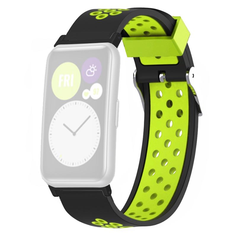 Двухцветный силиконовый ремешок для часов с дышащими отверстиями для Huawei Watch Fit/Watch Fit Special Edition