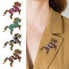 Retro Style Brooch Sparkling Rhinestones Inlaid Horse Design Brooch Pin Suit Collar Lapel Badge Stylish Accessory
