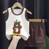 Children's Cotton Pullover Sets - Summer Boys' And Girls' Sleeveless T-shirts And Shorts Sets