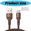 1m/2m USB A to Type-C Cord Charging Cable for 16 15 14 Type-C Data Cord 100W 6A Fast Charging Data Sync Cable