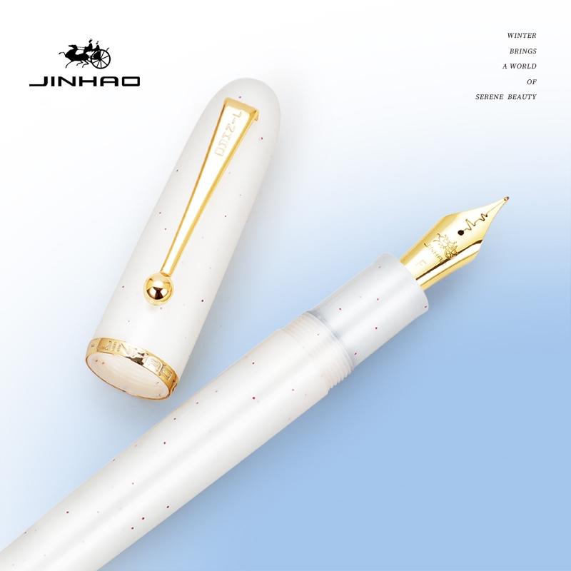 Jinhao 9013 Fountain Pen Four Seasons Color Transparent Barrel Portable Clip Heartbeat F Nib for Office Signature School