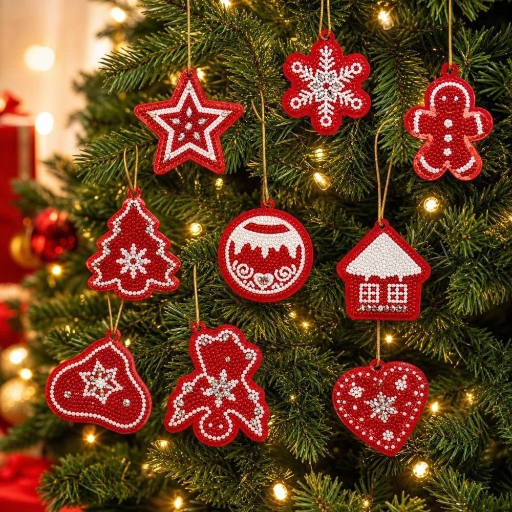 10 PCS DIY Craft Christmas Tree Pendant Xmas Bell Bag Charm Handmade Hanging Ornament Home Decor