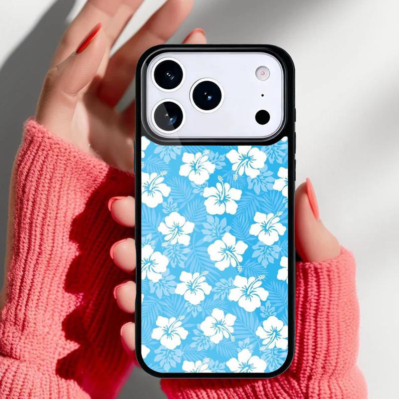 Цветочный гибридный чехол для телефона с цветами гибискуса для iPhone 17 16 15 14 13 Pro Max Задняя крышка для 12 11 Pro Coque