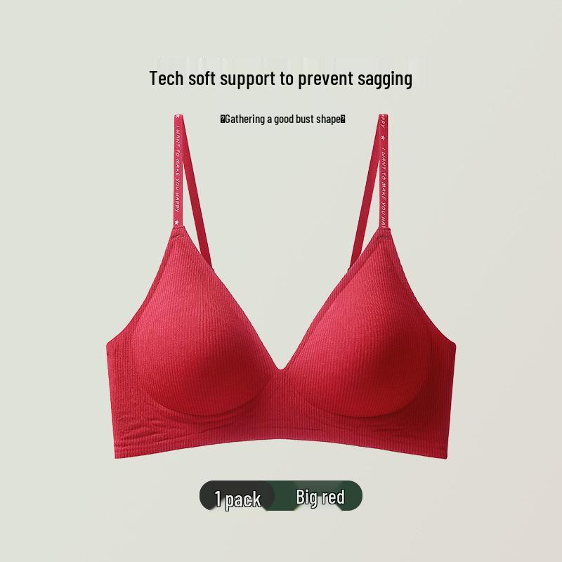 Korean Seamless Threaded Women's Bra - Small Bust Enhancement, Slimming, Quick-Dry, and Thin Style.