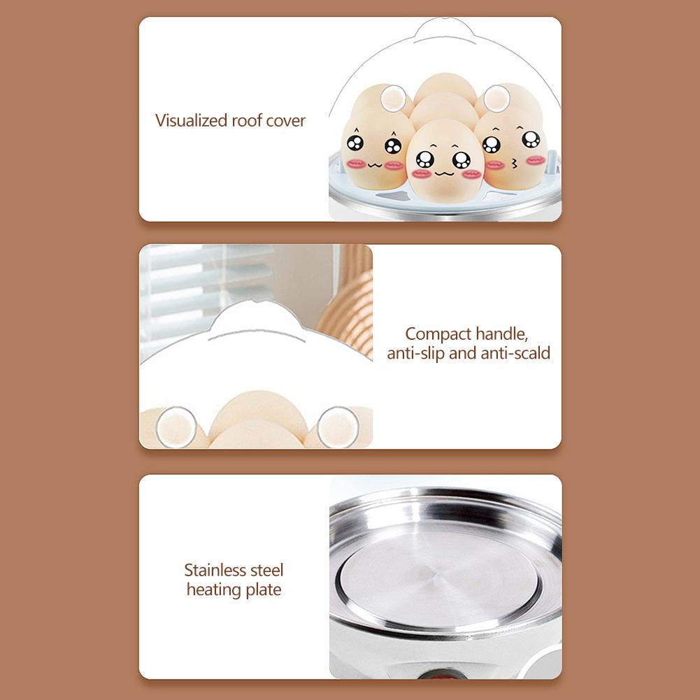 Многофункциональная мини-пароварка для яиц, электрическая пароварка с одним касанием для яиц/кукурузы/сладкого картофеля/молока, быстрая готовка завтрака, кухонная техника, удобная для детей