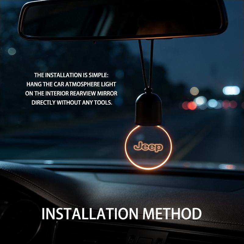 Luminous Acrylic Car Hanging Glow Decor Rear View Mirror Pendant For Jeep Cherokee Wrangler JK Gladiator Compass Renegade