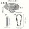 6 шт. вращающихся прочных крючков для подвешивания поворотных крючков для гамака, крючок для качелей на потолок, деревянное крыльцо, комплект для подвеса для йоги в спортзале