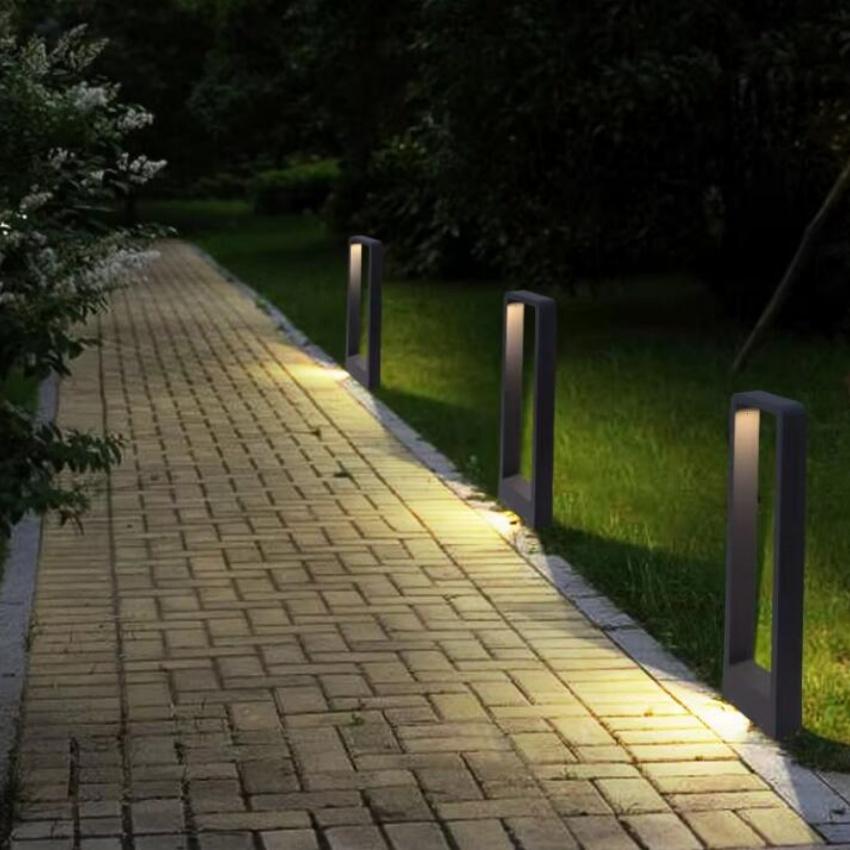 Светодиодные садовые светильники, газонная лампа IP65, водонепроницаемая, современная, алюминиевая, столбчатая, для наружного использования, для двора, виллы, ландшафта, газона, лампы-столбики