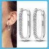 New S925 Silver Double Hoop Earrings Sparkling Pave Stud Earring Gift For Women Engagement Jewelry Anniversary