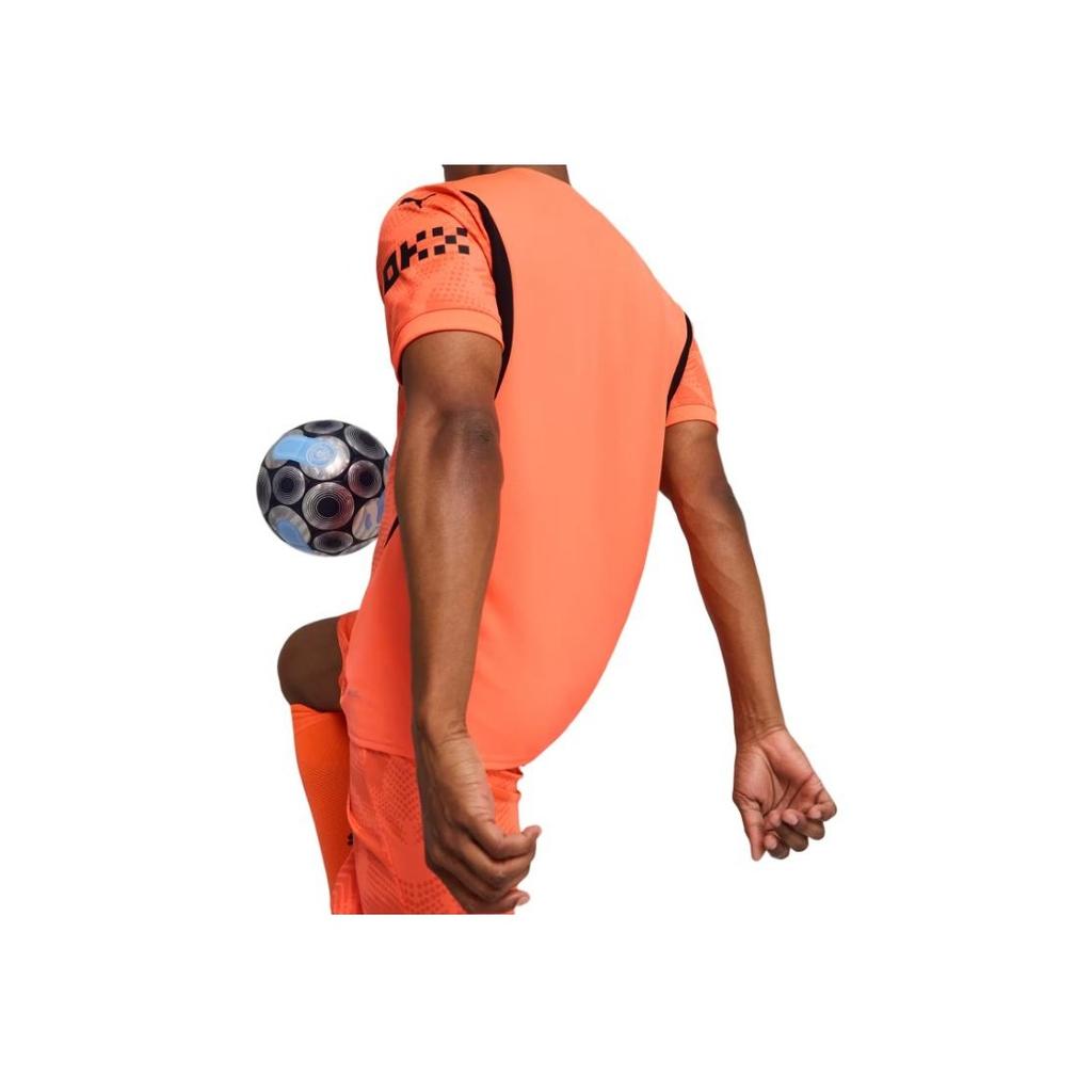Puma Футболка мужская вратарская Manchester 24/25 с круглым вырезом и коротким рукавом, оранжево-красная 775107-36