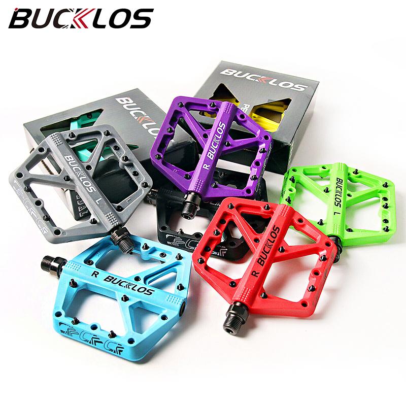 BUCKLOS Велосипедная Педаль Ультралегкая Платформа для Шоссейного Горного Велосипеда Противоскользящий Нейлон Герметичные Подшипники Плоские Педали MTB Велосипедная Часть