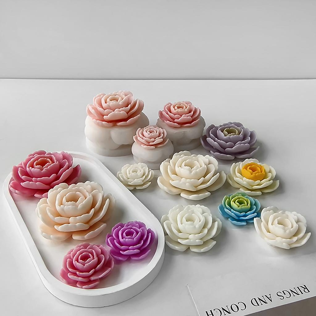 Силиконовая форма для свечи Камелия DIY Инструмент для изготовления ароматерапевтических свечей 3D форма для цветов из смолы Гипсовые смоляные украшения Ремесло