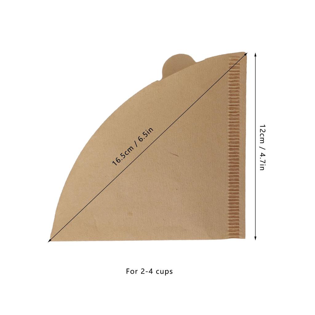 Ongwan Conical Coffee Filter Paper, Soft Texture, 100 Sheets, Easy to Use for Drip Coffee Makers (V02, Unbleached, 100 Sheets)