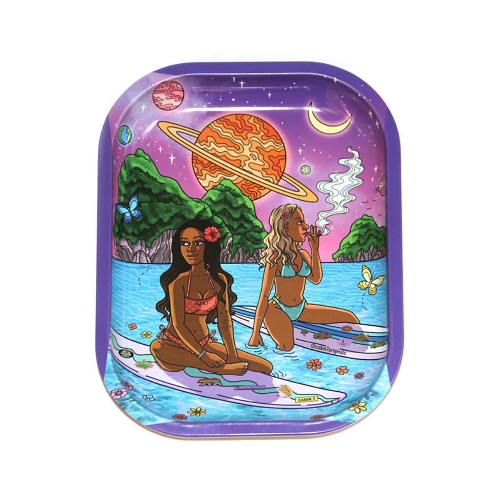 Кейс для хранения Поднос Металлический Поднос для скручивания 18x14см Контейнер из луженой стали Аксессуары для курения сигар