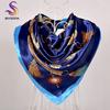 [BYSIFA] Women Scarf New Black Beige Silk Square Scarf Shawl Ladies Dot Prin Winter Scarves Bandana Spring Fall Head Scarfs Blue