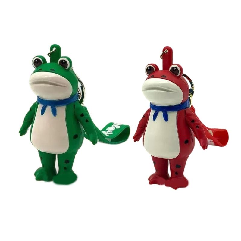 Simple Fidgets Toy Press Saluting Frogs Keychain Stress Relief Hand Toy Backpack Charm Accessories Valentines Day