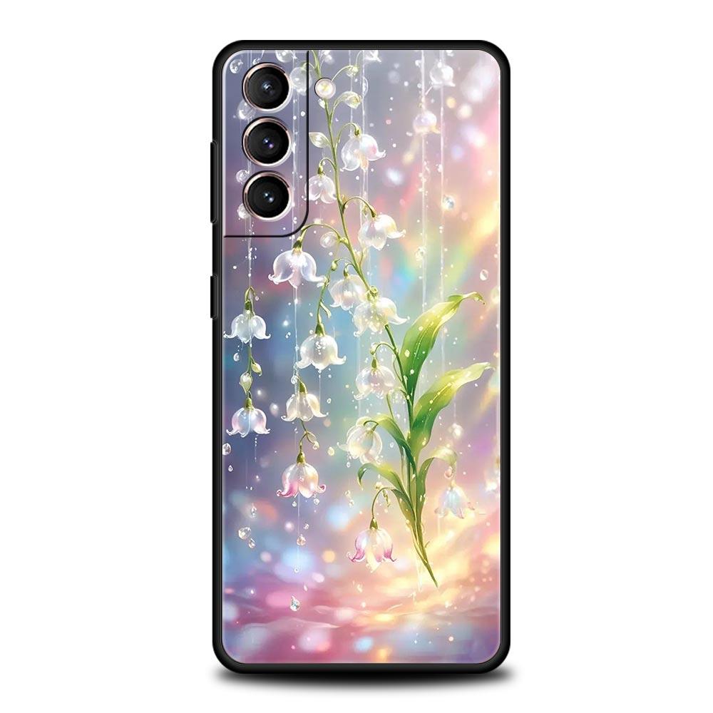 Прозрачный цветочный чехол для телефона Ландыш для Samsung Galaxy S26 S25 S24 S23 S22 S20 S21 FE Ultra S25 Edge Plus Мягкий чехол из ТПУ